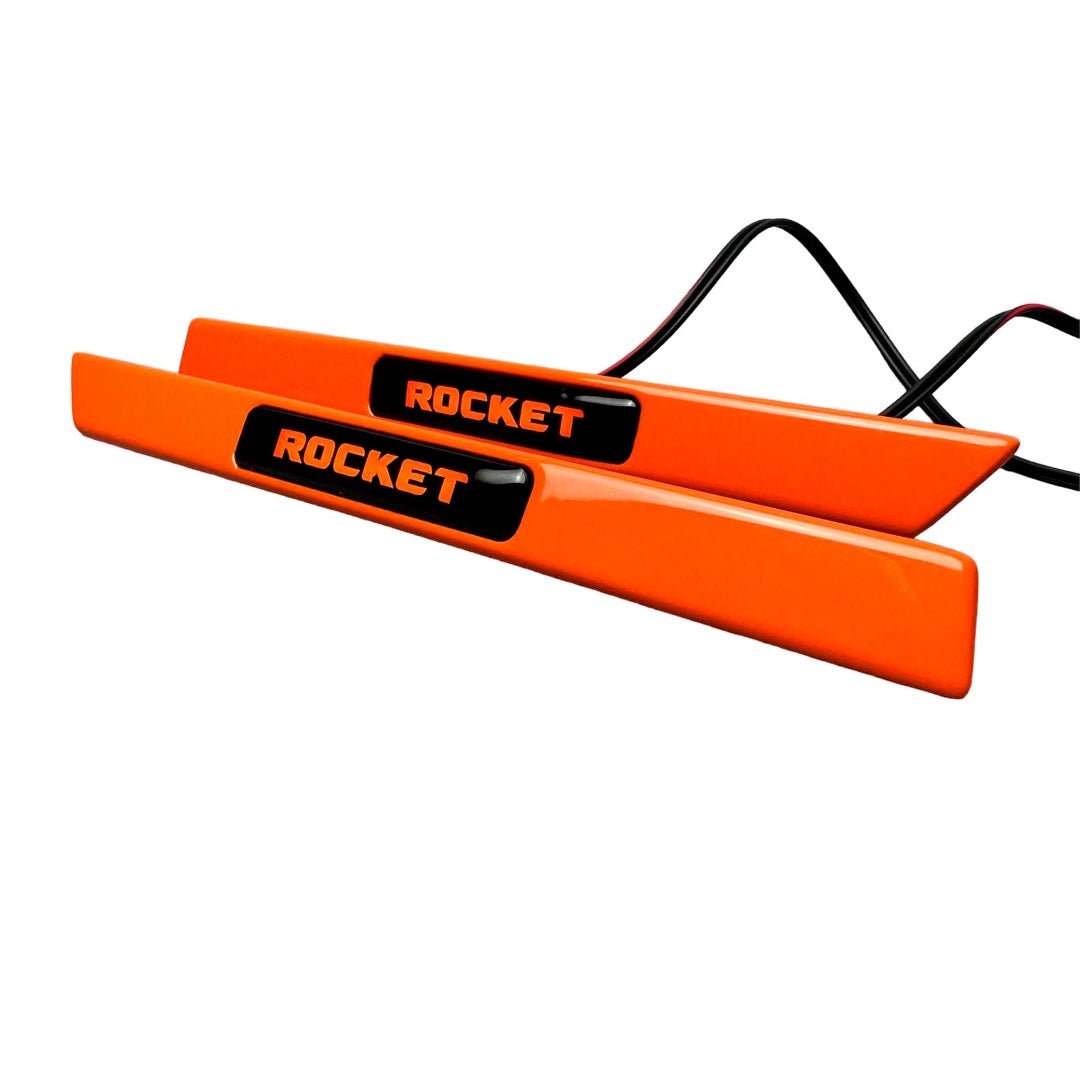 ORANGE Fender Insert LED Blue Emblem Brabus Rocket Style Badge for Mercedes G Wagon W463A W464 - Custom Class