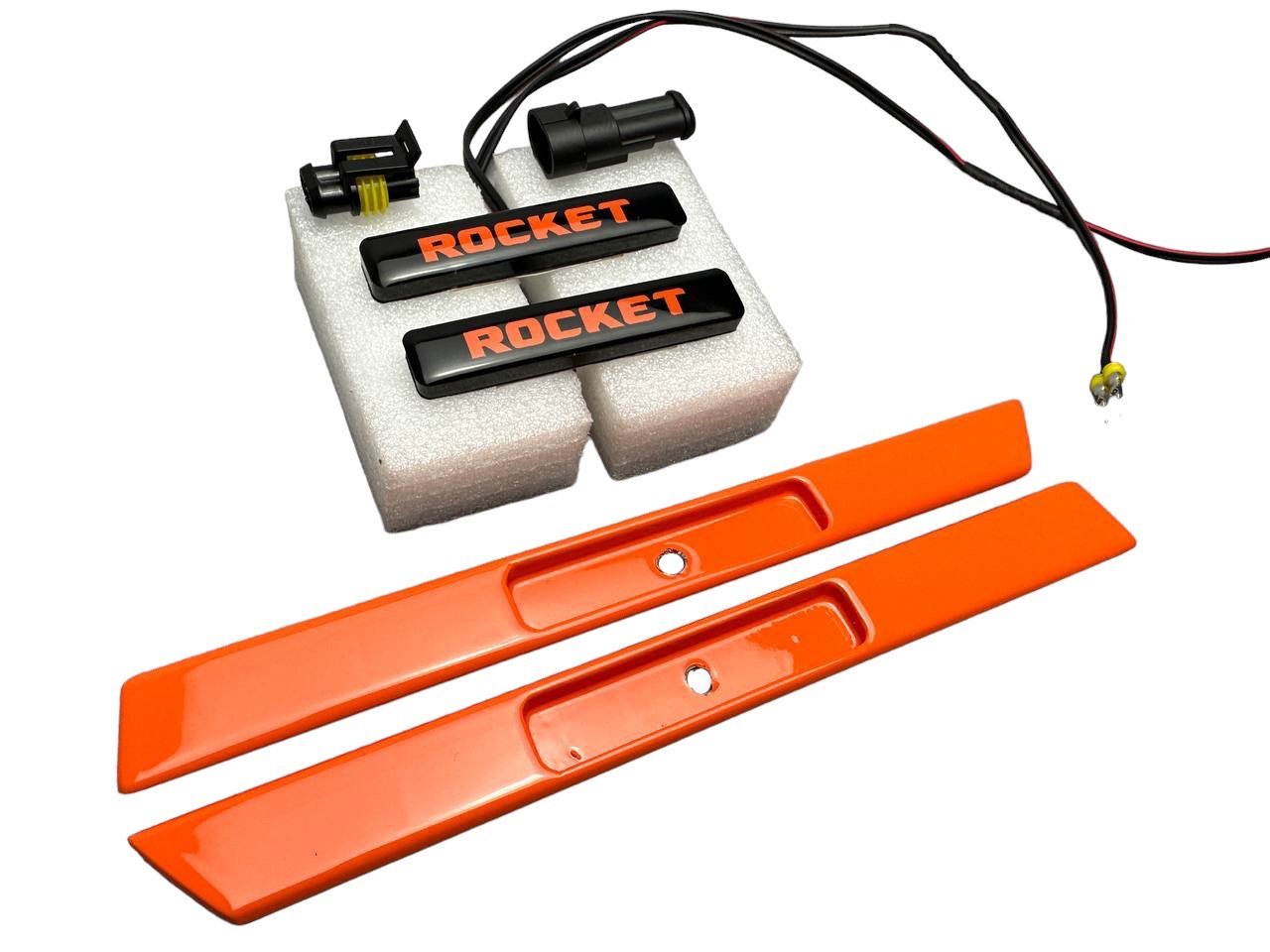 ORANGE LED Brabus Rocket emblem for fender inserts Brabus Widestar body kit Mercedes W463A - Custom Class