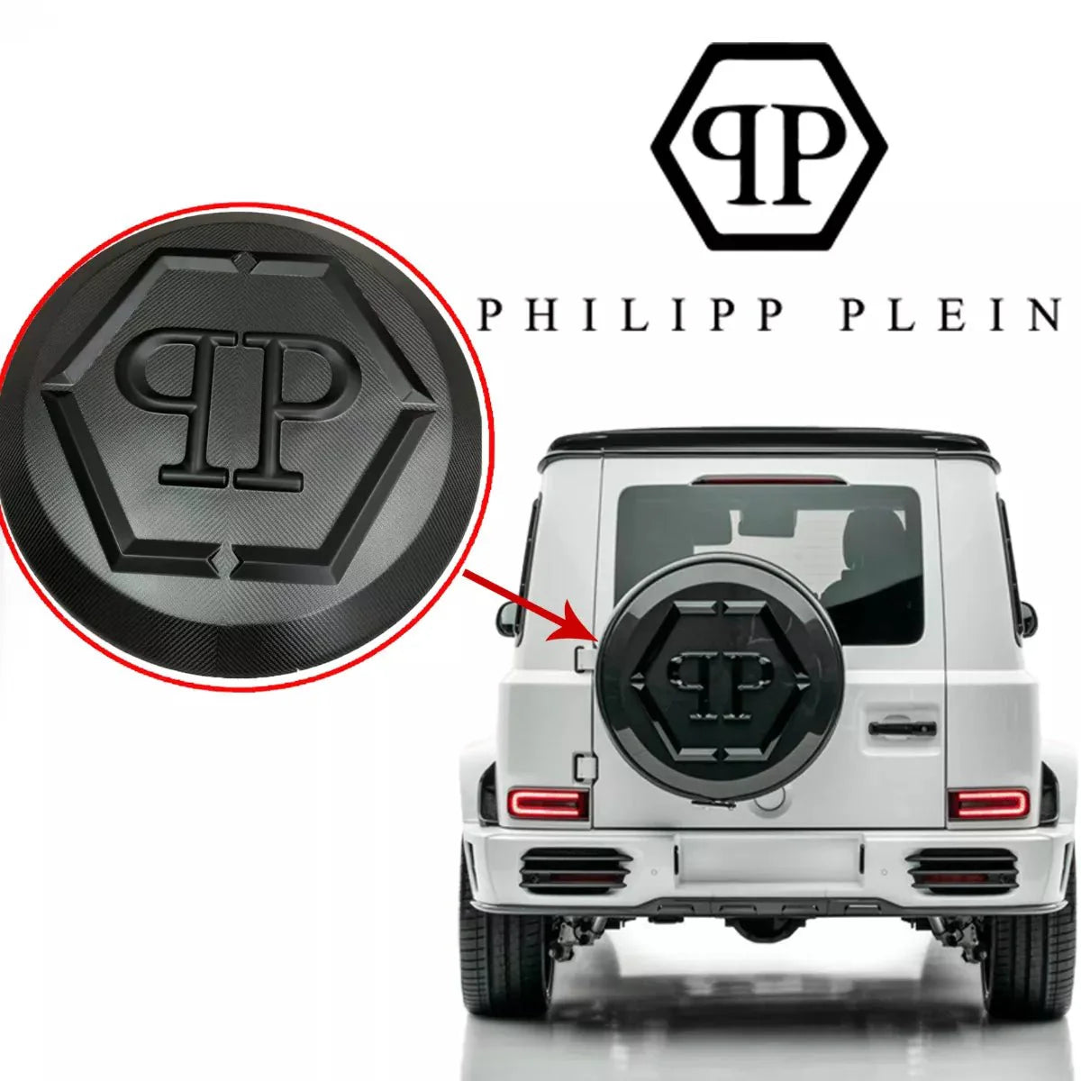 PHILIPP PLEIN carbon fiber rear spare wheel cover for Mercedes-Benz G-Wagon W463A W464 - Custom Class
