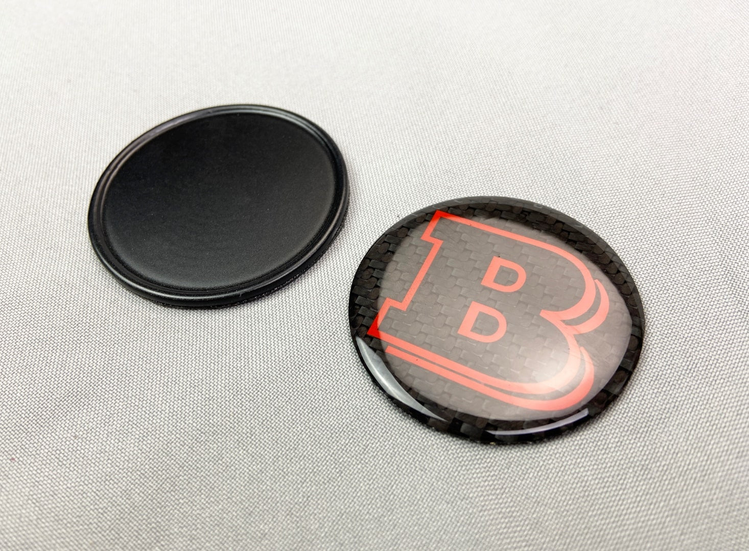 Brabus Carbon Badge Logo Emblem in Black and Red for Hood - Mercedes-Benz G-Wagon W463 W463A - Custom Class