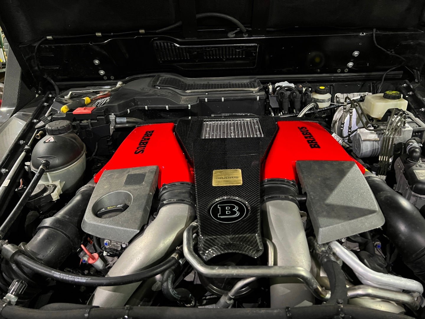 Red Brabus engine air filter covers for Mercedes-Benz W463 G-Class G63 - Custom Class