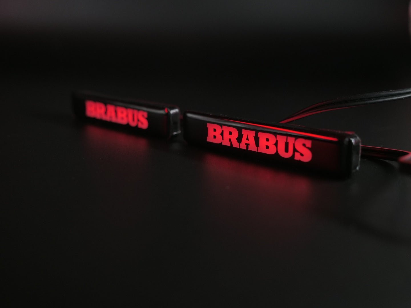 Red Brabus LED emblem for fender inserts Brabus Widestar body kit Mercedes W463A - Custom Class