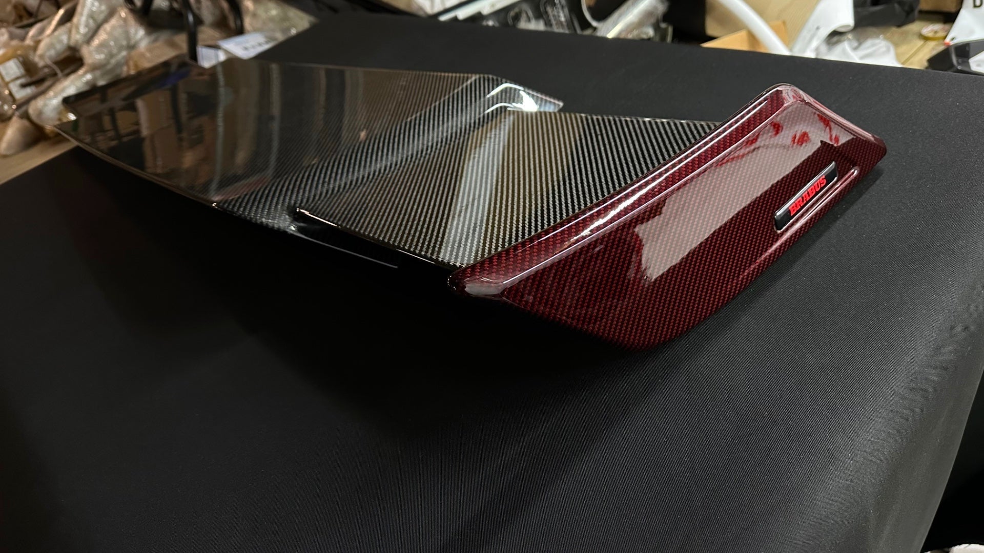 Red carbon fiber rear roof spoiler Brabus Rocket Style for Mercedes-Benz W463 W463A W464 G-Class - Custom Class