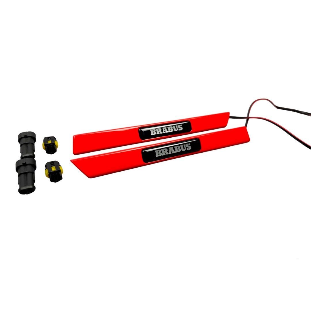 RED Fender Insert LED BLUE Emblem Brabus Style Badge for Mercedes G Wagon W463A - Custom Class