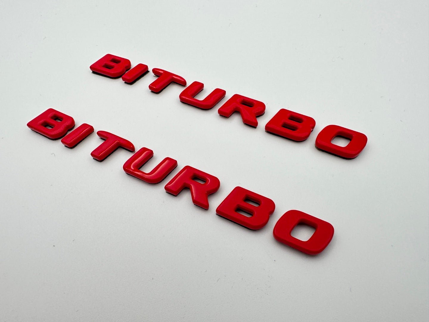 Red Metal Brabus BITURBO Side logo badge set for Mercedes-Benz W463A W465 - Custom Class