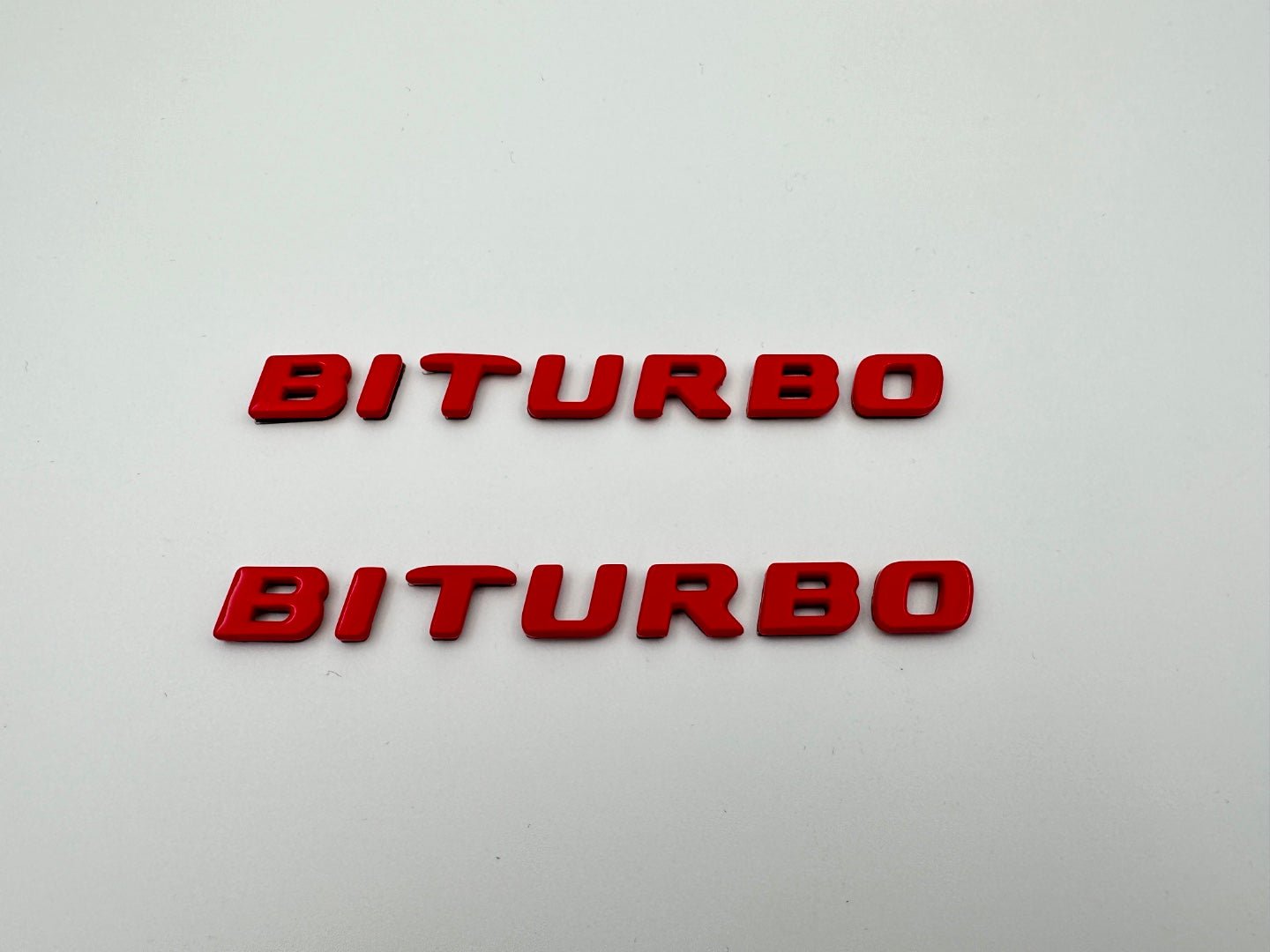 Red Metal Brabus BITURBO Side logo badge set for Mercedes-Benz W463A W465 - Custom Class