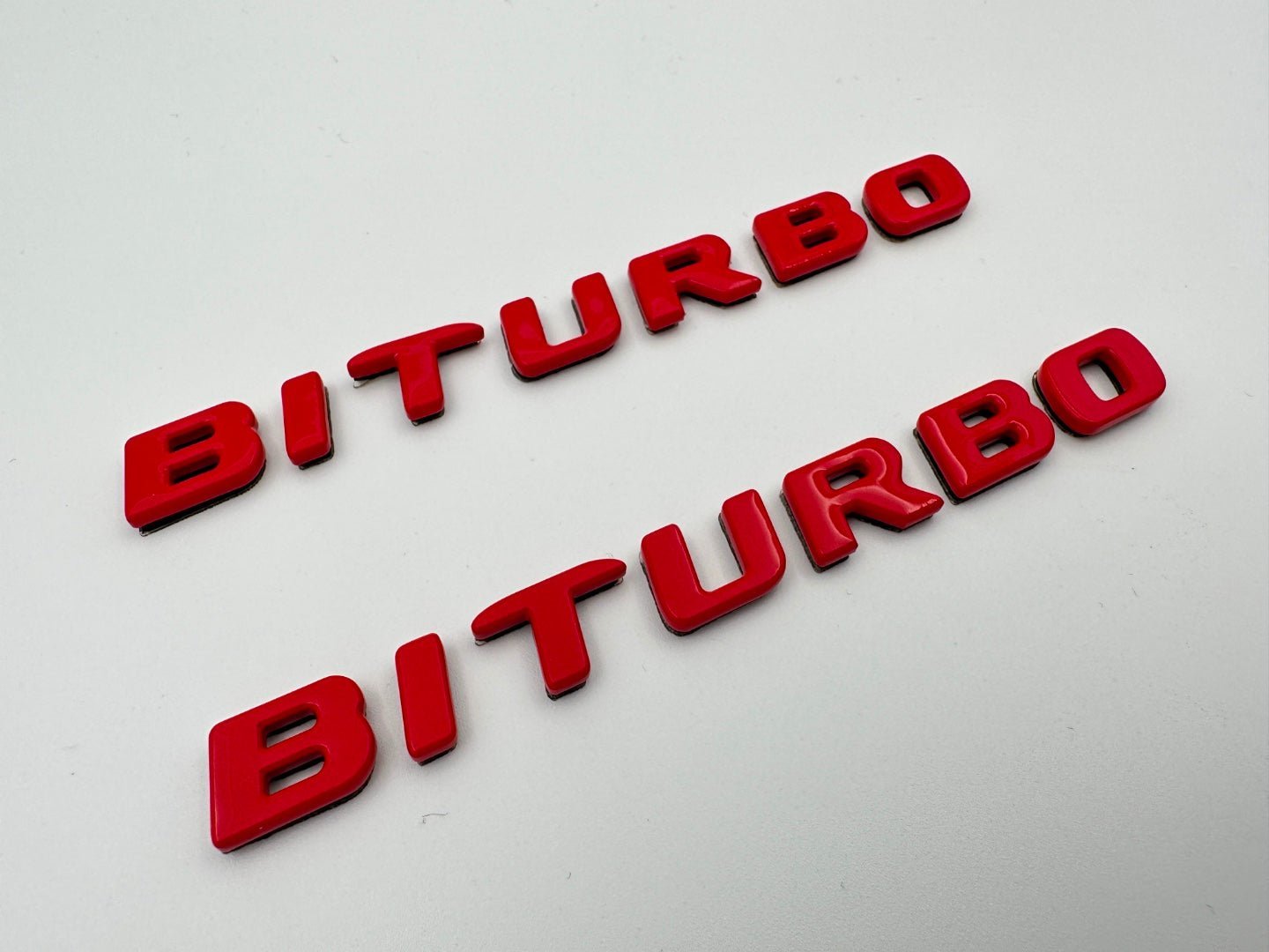 Red Metal Brabus BITURBO Side logo badge set for Mercedes-Benz W463A W465 - Custom Class