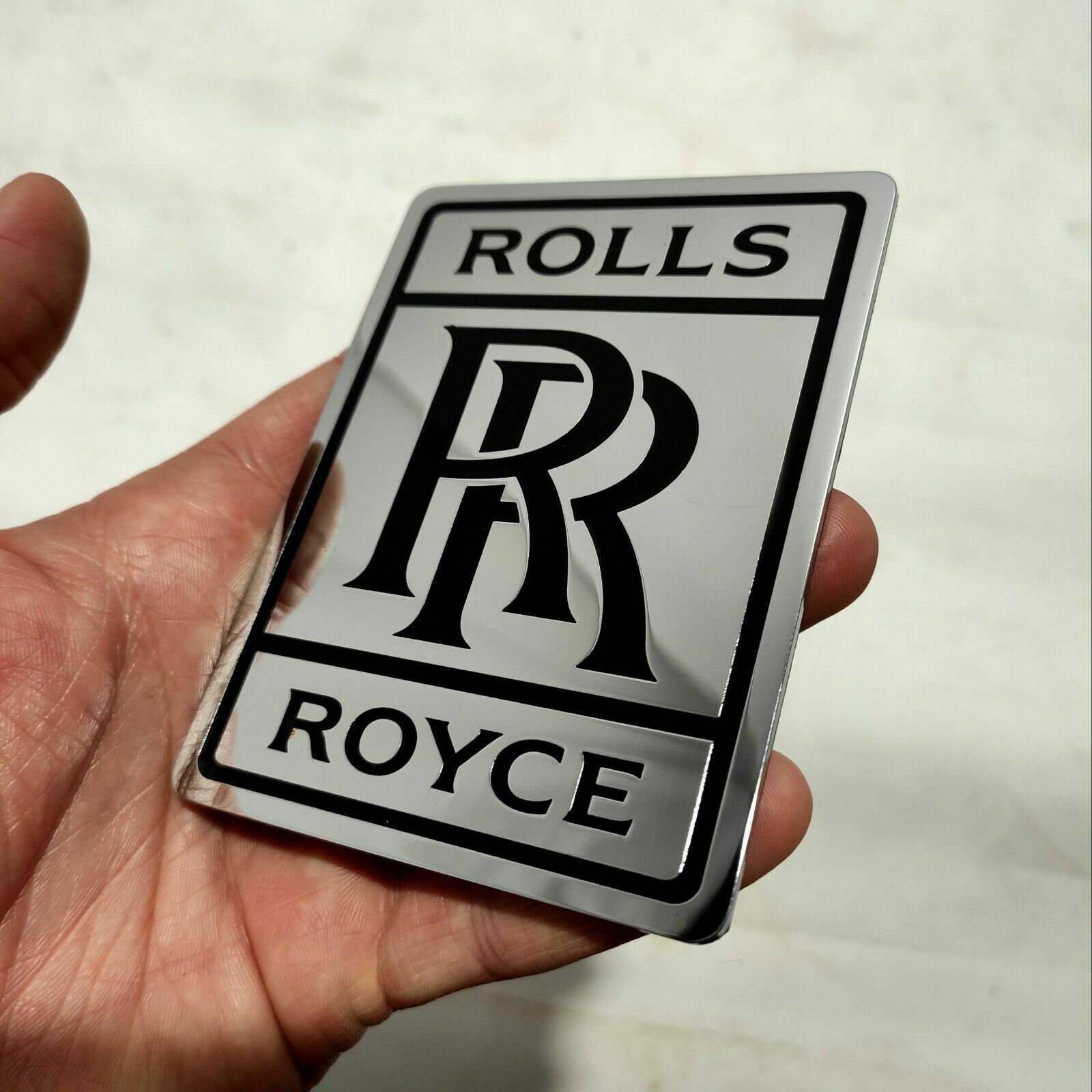 Rolls Royce Ghost Phantom Emblem Badge Chrome Gloss Metal Hood Trunk Big Sign - Custom Class