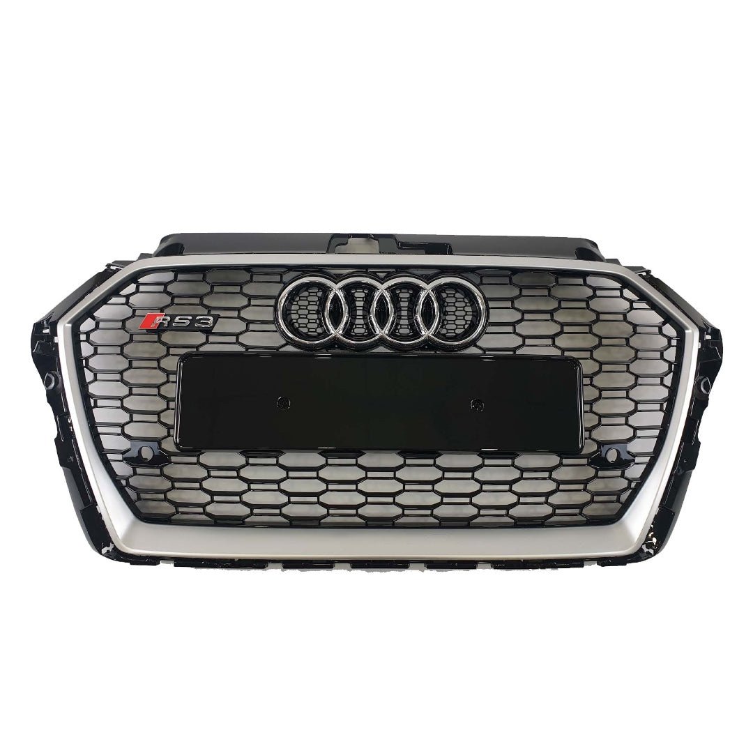 RS3 style radiator grille black chrome for Audi A3 S3 8V 2016-2020 sedan - Custom Class