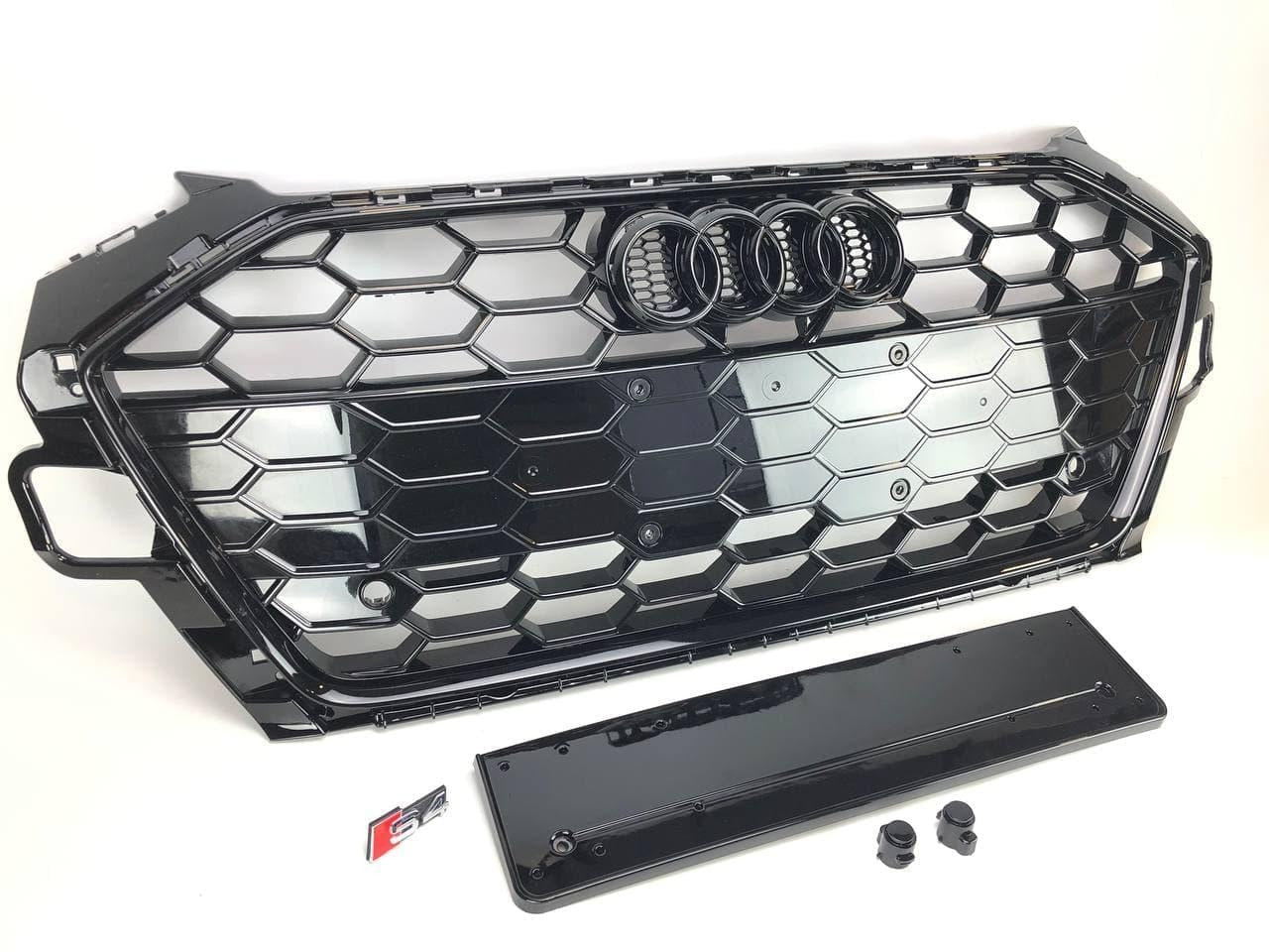 RS4 BLACK front bumper radiator grille for Audi A4 S4 B9.5 2020+ - Custom Class
