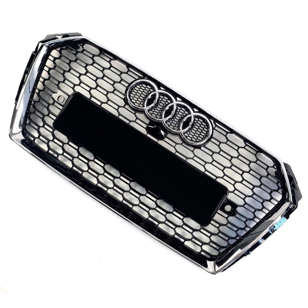 RS4 chrome black quattro front bumper radiator grille for Audi A4 S4 B9 2015-2019 - Custom Class