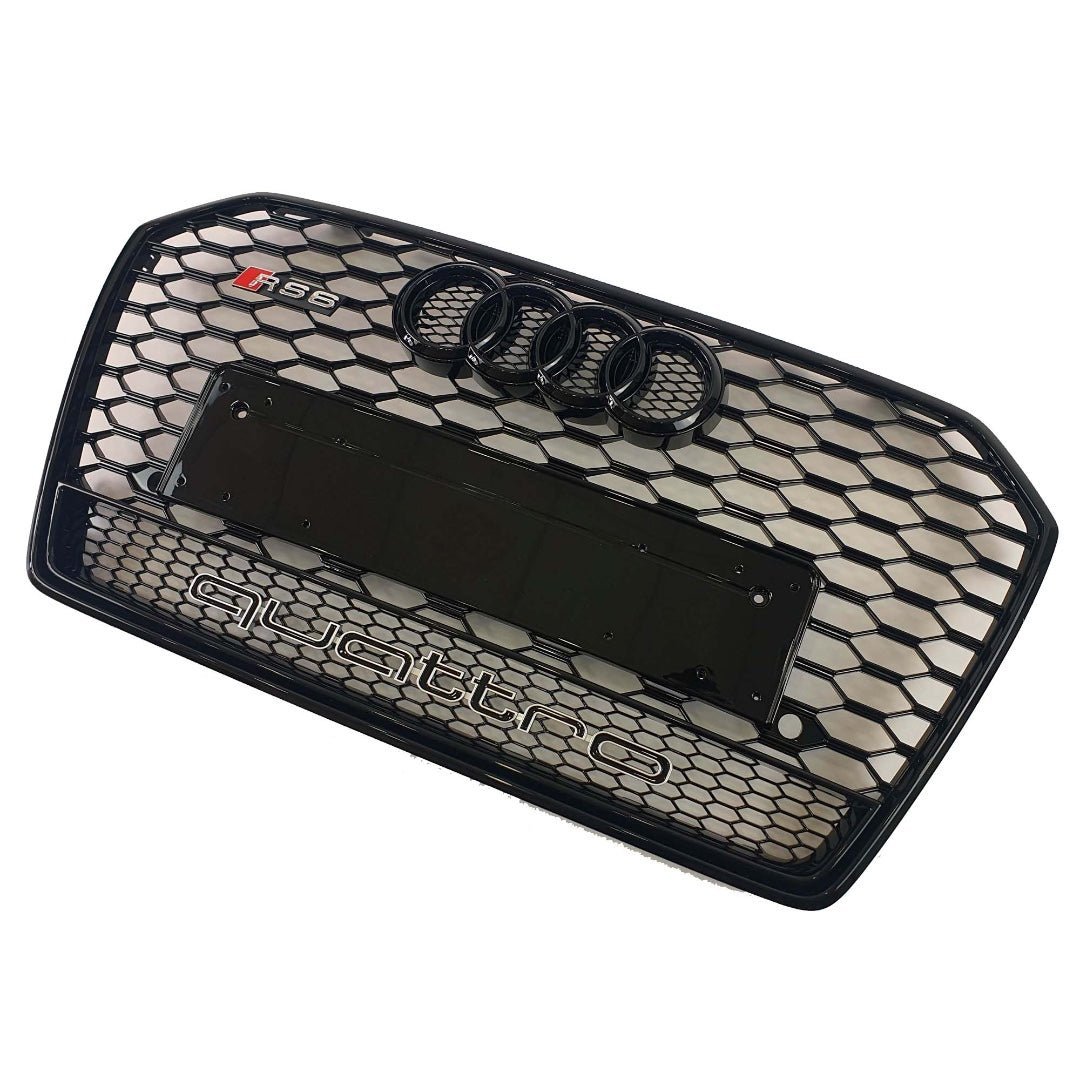 RS6 front bumper radiator grille black QUATTRO for Audi A6 C7 2014-2018 - Custom Class