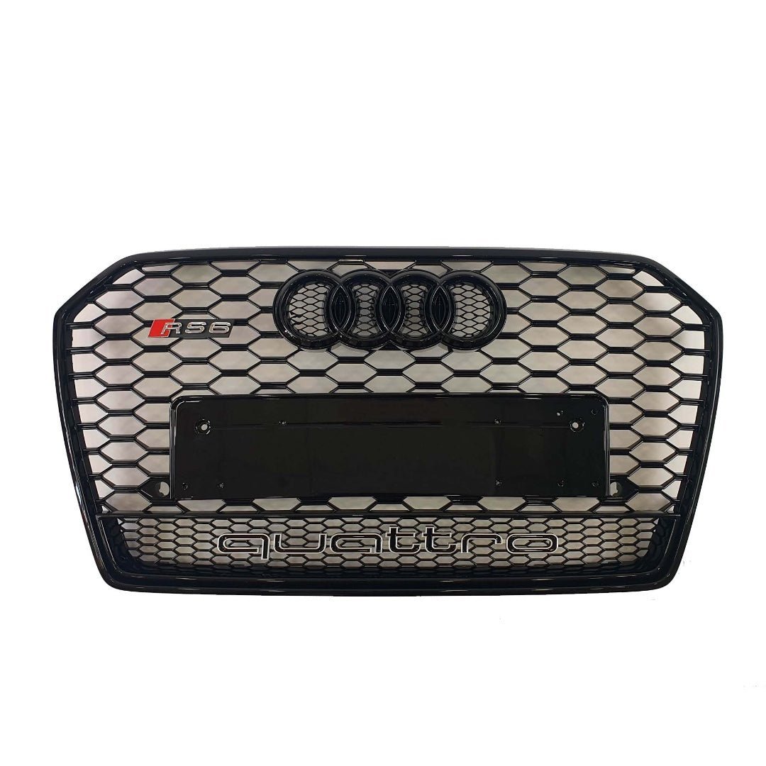 RS6 front bumper radiator grille black QUATTRO for Audi A6 C7 2014-2018