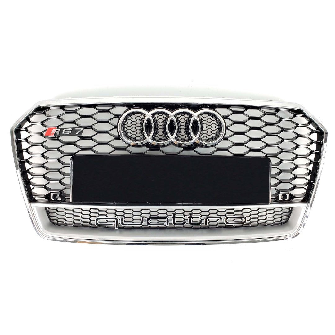 RS7 front bumper radiator grille Chrome QUATTRO for Audi A7 C7 4G Sportback 2014-2017 Facelift - Custom Class
