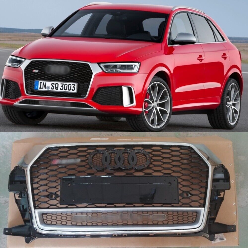 RSQ3 front honeycomb grille chrome with quattro for Audi Q3 8U SQ3 2014-2018 - Custom Class