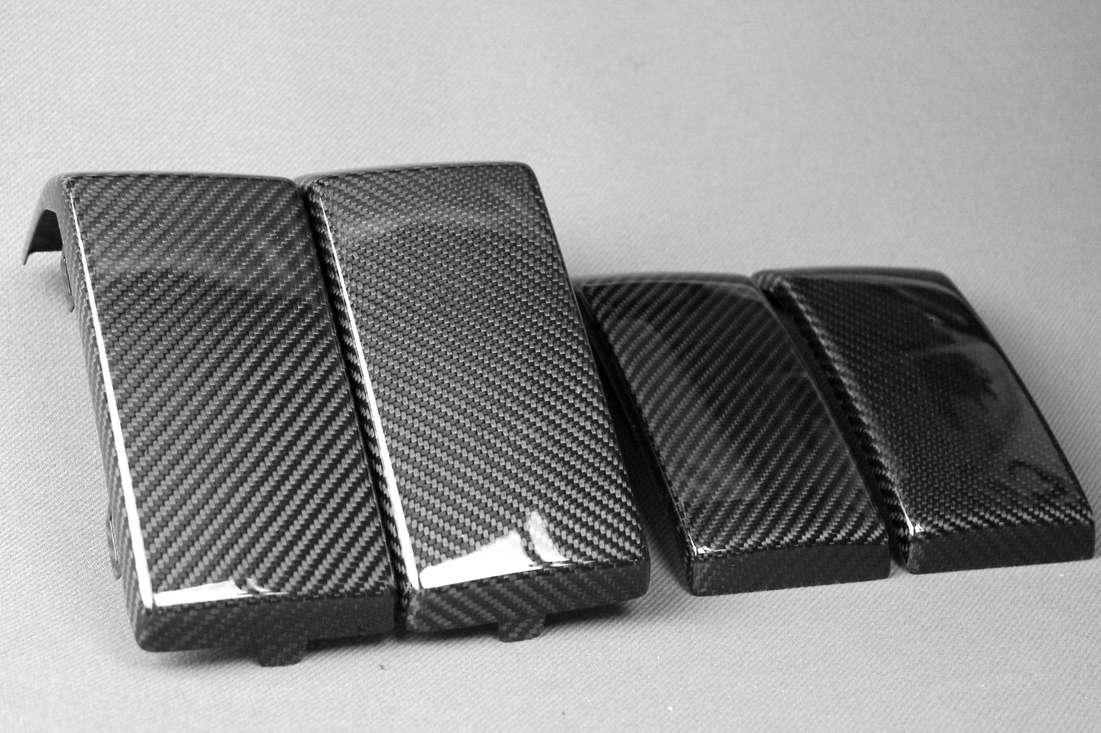 Сarbon fiber front and rear bumpers brackets fangs covers set 4 pcs for Mercedes G-Wagon W463A W464 - Custom Class