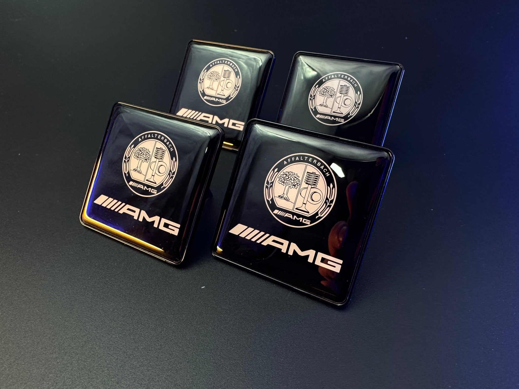 Seats Emblem set in black color with AMG Affalterbach logo for Mercedes-Benz - Custom Class