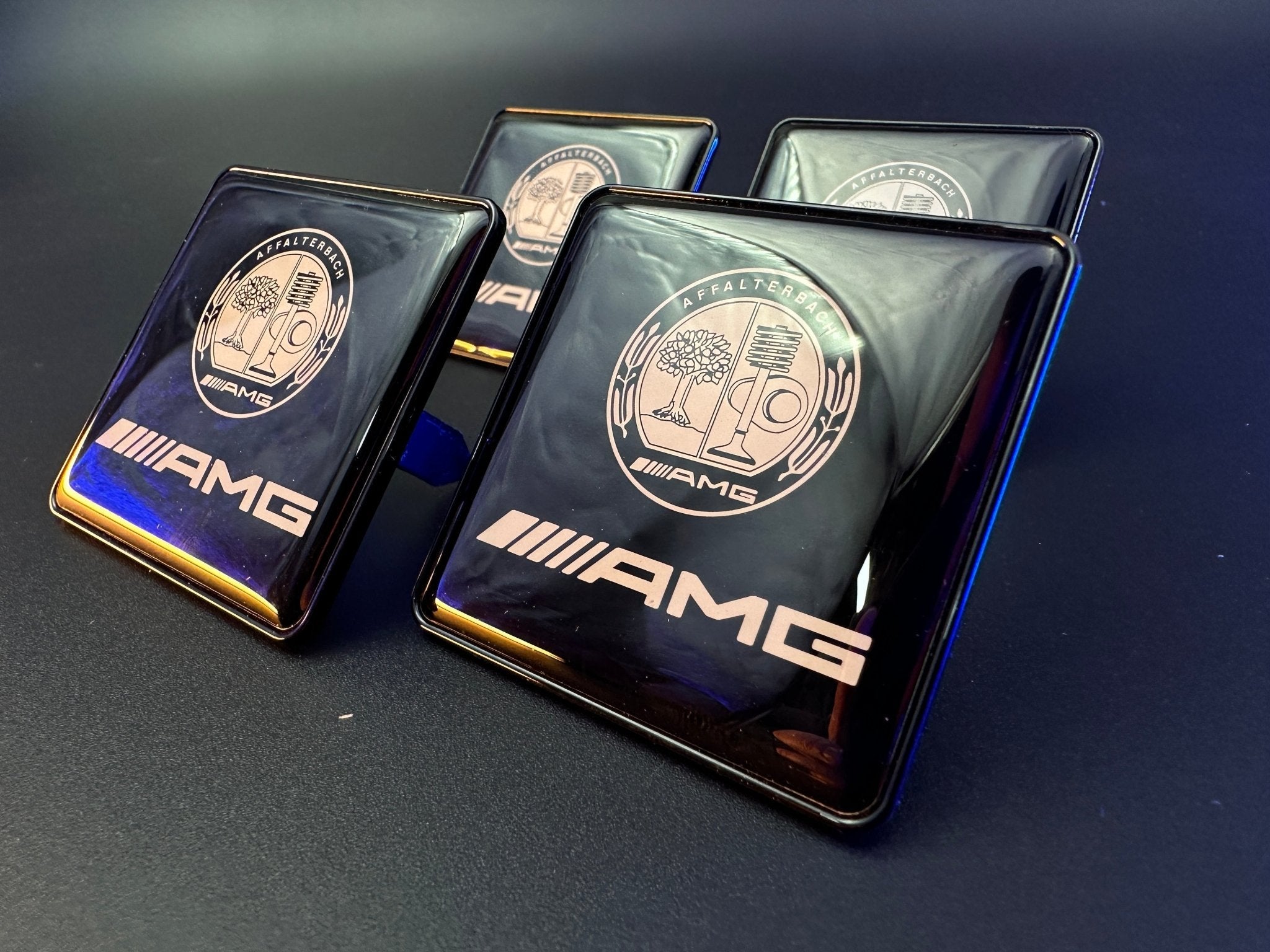 Seats Emblem set in black color with AMG Affalterbach logo for Mercedes-Benz - Custom Class