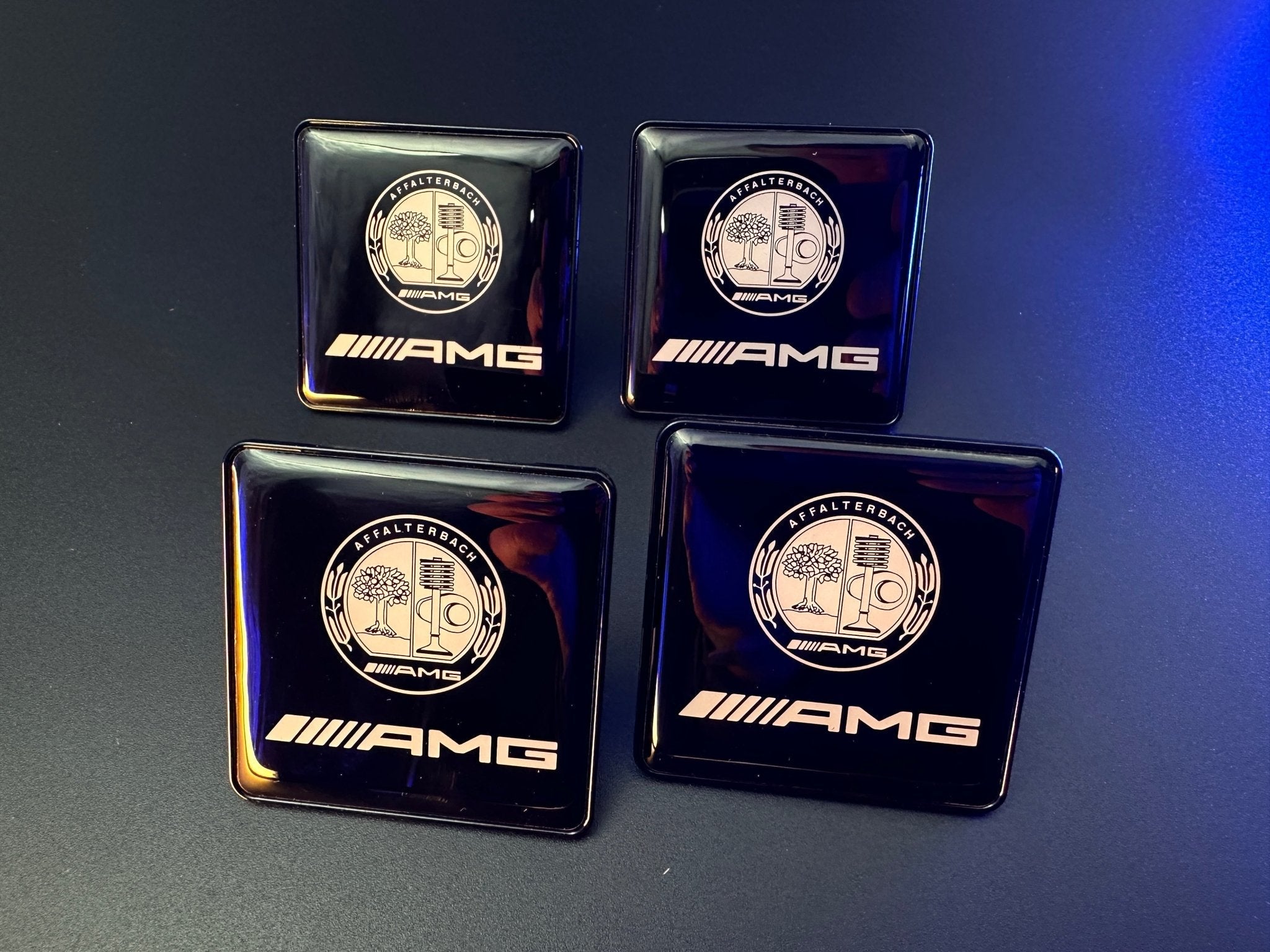 Seats Emblem set in black color with AMG Affalterbach logo for Mercedes-Benz - Custom Class