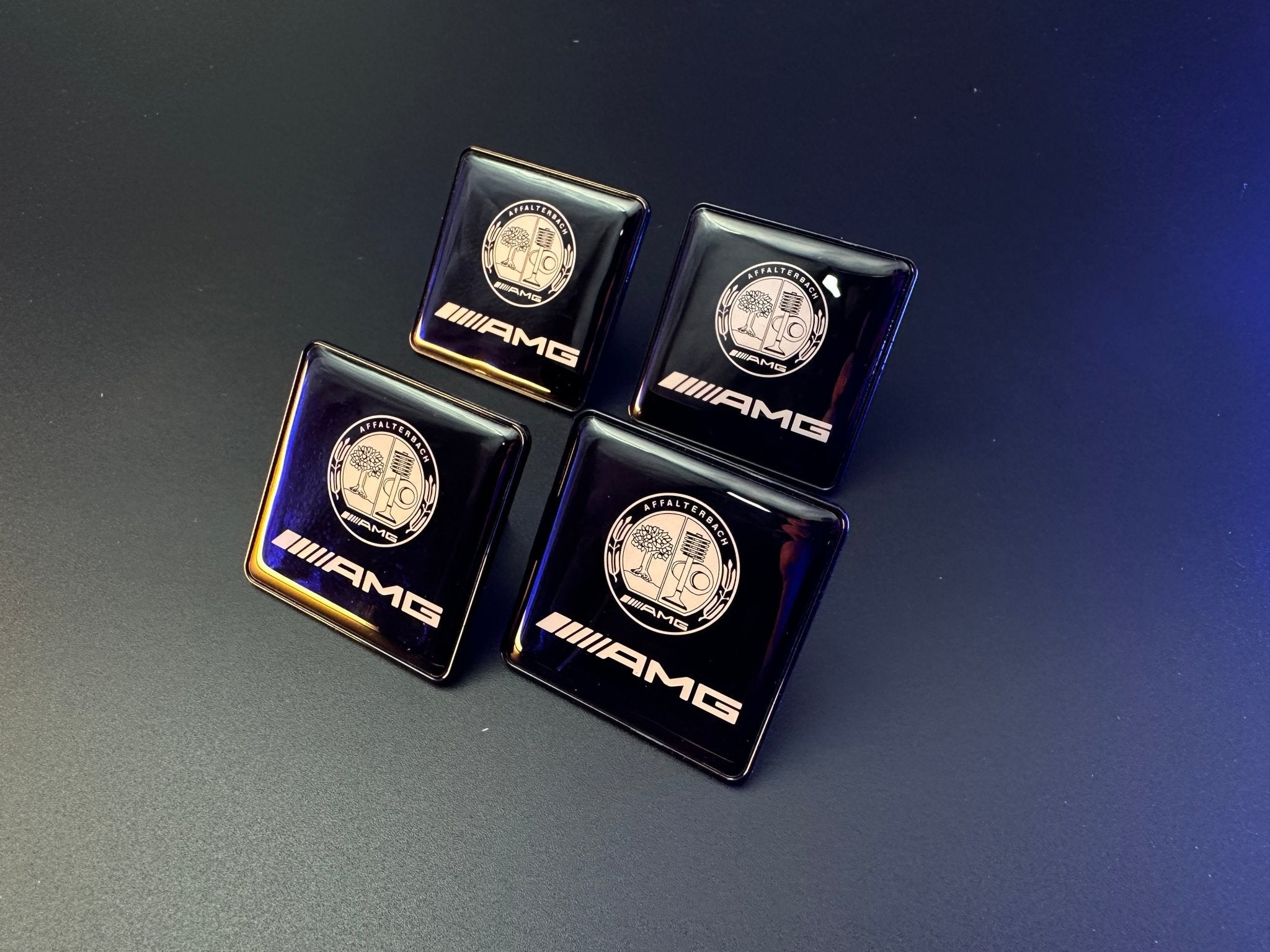 Seats Emblem set in black color with AMG Affalterbach logo for Mercedes-Benz - Custom Class