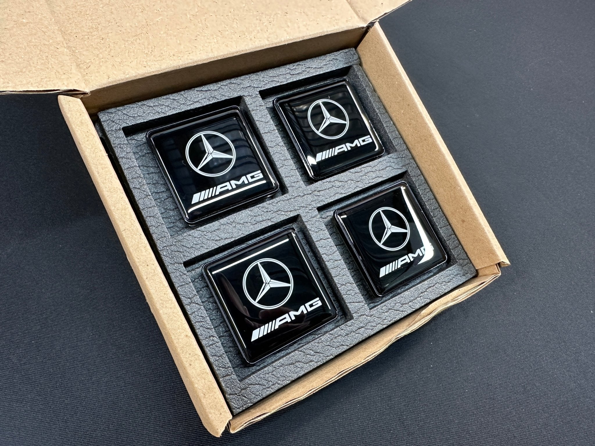 Seats Emblem set in black color with AMG Mercedes-Benz logo - Custom Class