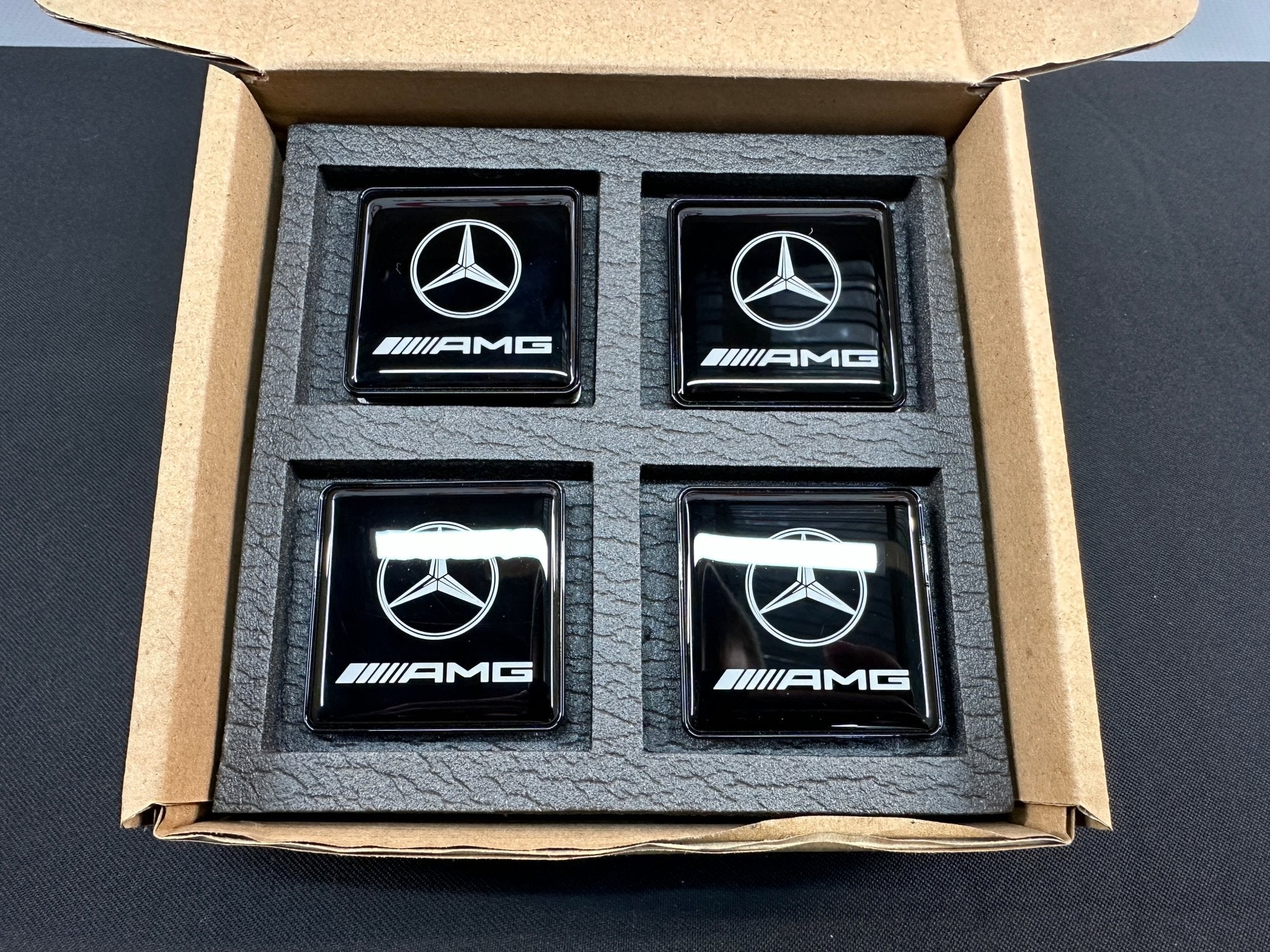 Seats Emblem set in black color with AMG Mercedes-Benz logo - Custom Class
