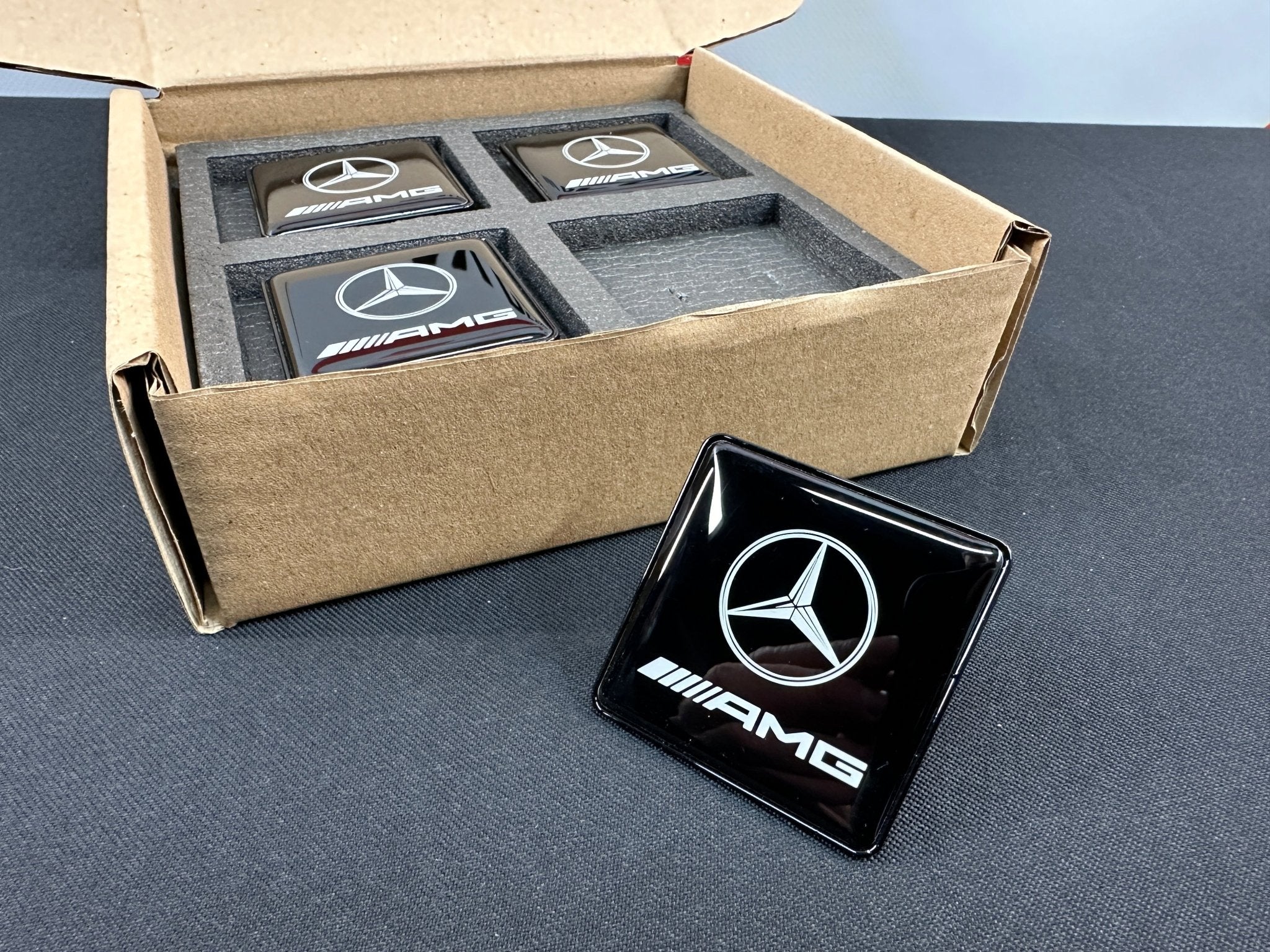 Seats Emblem set in black color with AMG Mercedes-Benz logo - Custom Class