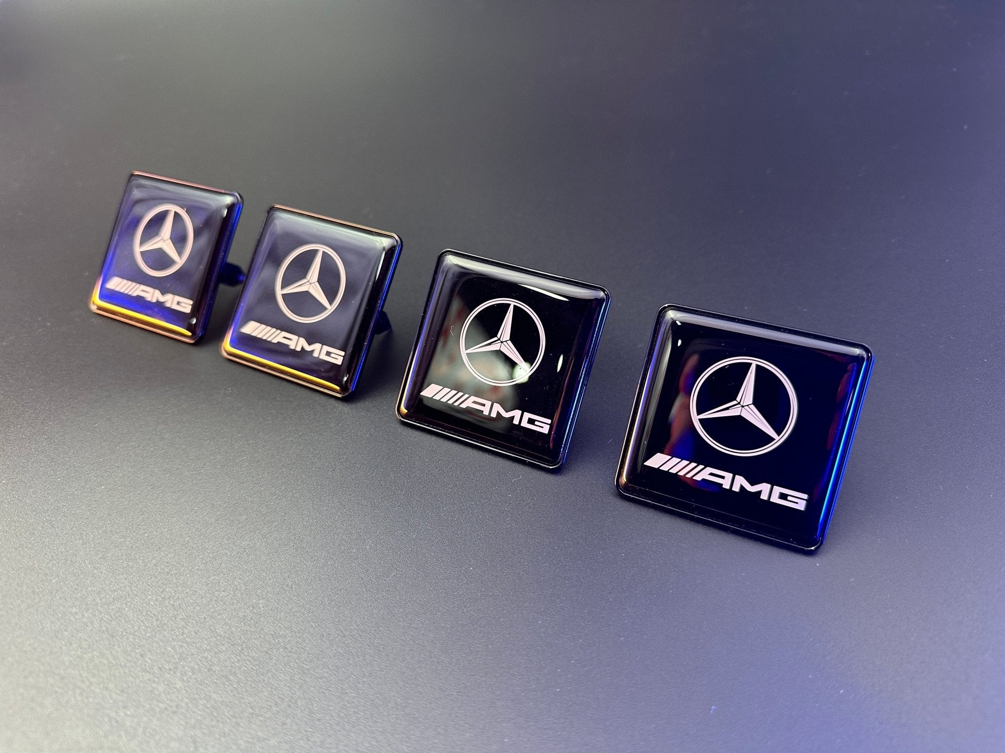 Seats Emblem set in black color with AMG Mercedes-Benz logo - Custom Class