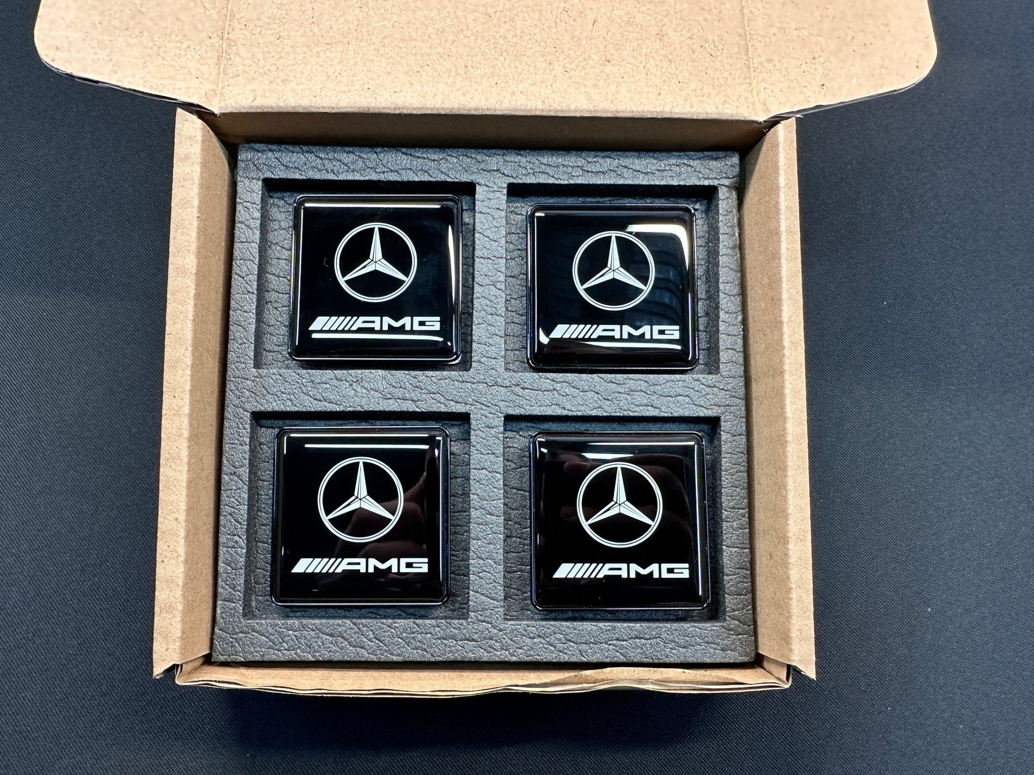 Seats Emblem set in black color with AMG Mercedes-Benz logo - Custom Class