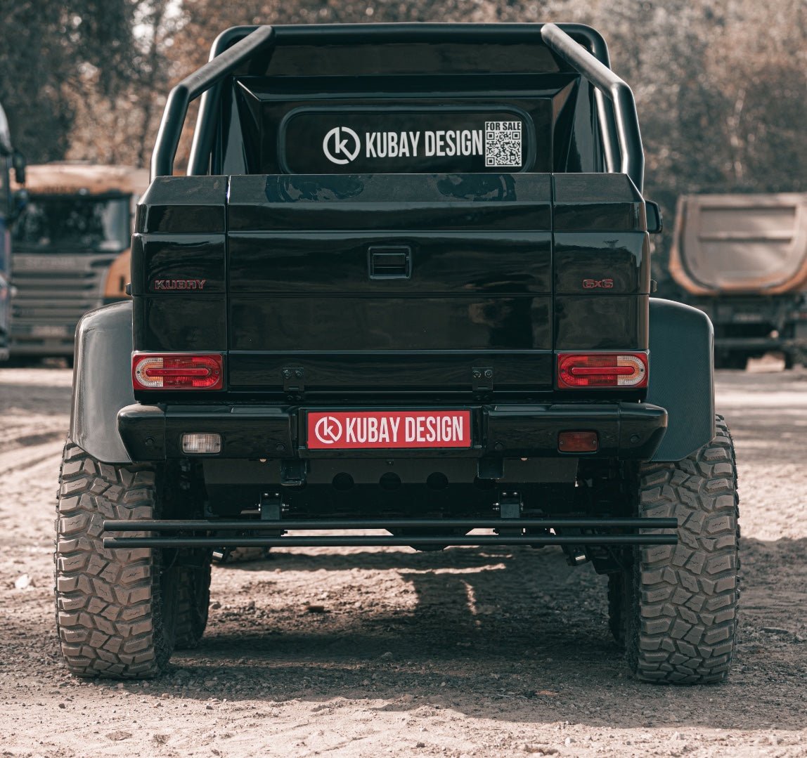 Stainless steel BLACK rear skid plate with pipes for Mercedes-Benz W463 - Custom Class