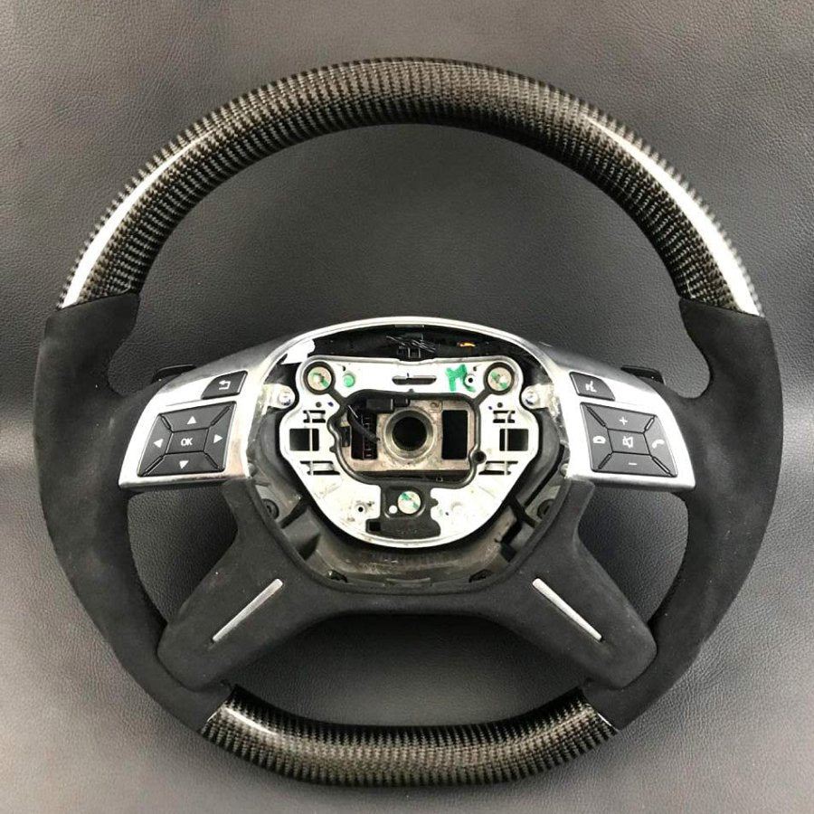 Steering Wheel Carbon Alcantara Center for Mercedes-Benz ML W166 GL GLS GLE W463 W212 - Custom Class