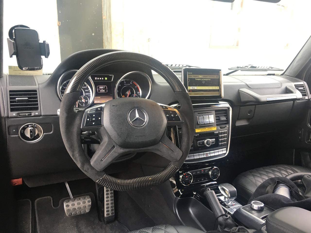 Steering Wheel Carbon Alcantara Center for Mercedes-Benz ML W166 GL GLS GLE W463 W212 - Custom Class