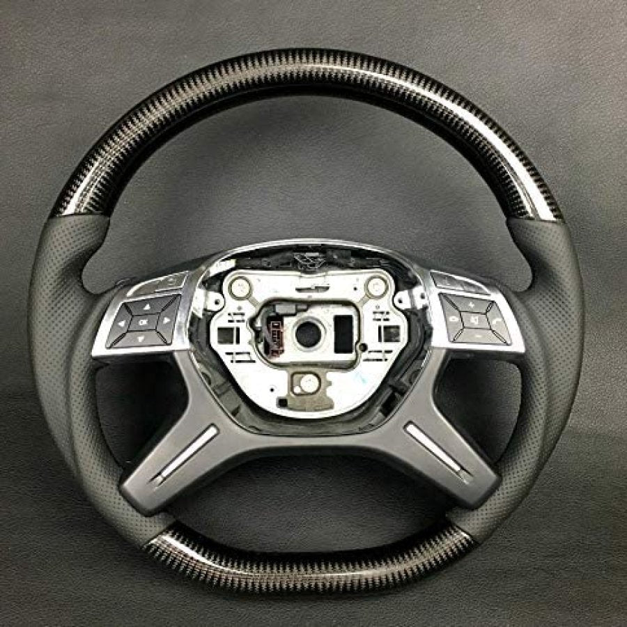 Steering Wheel Carbon Center Leather for Mercedes-Benz ML GL GLS GLE W463 W212 - Custom Class
