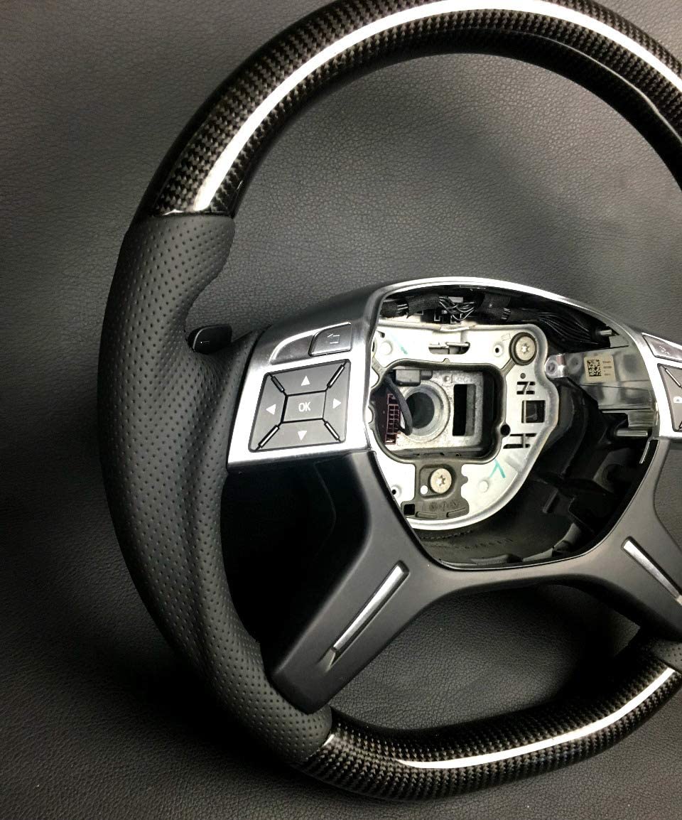 Steering Wheel Carbon Center Leather for Mercedes-Benz ML GL GLS GLE W463 W212 - Custom Class