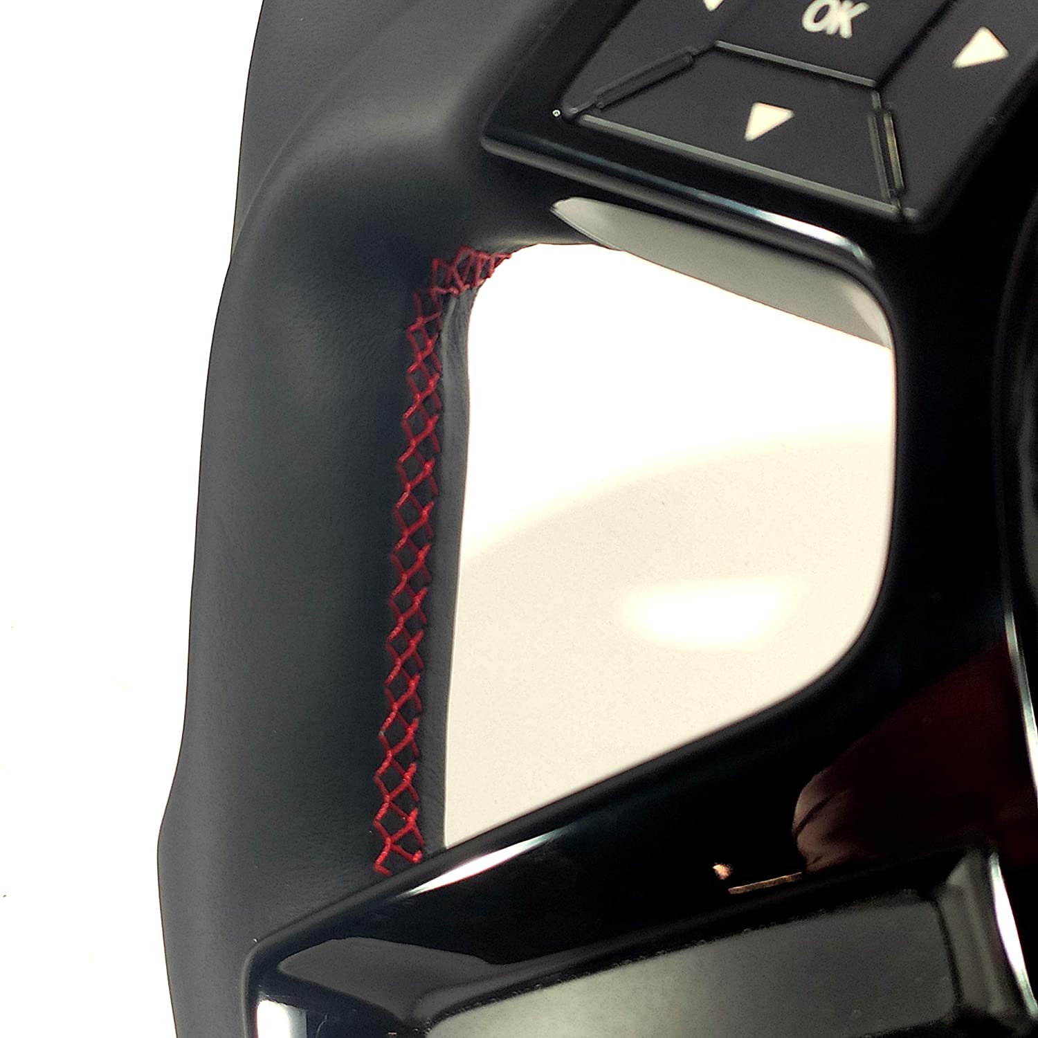 Steering Wheel Carbon Fiber Black Gloss Center Leather red stitched for Mercedes-Benz G-Wagon W463 - Custom Class