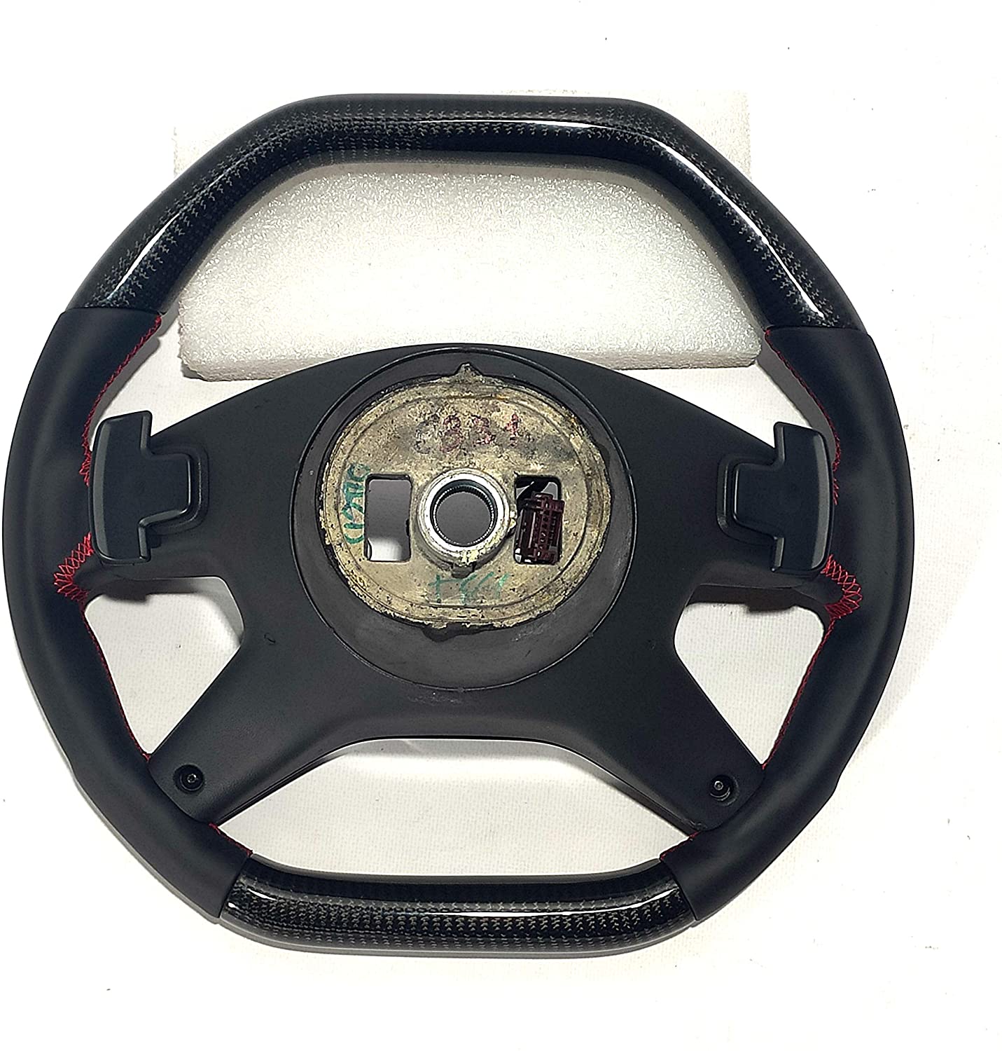 Steering Wheel Carbon Fiber Black Gloss Center Leather red stitched for Mercedes-Benz G-Wagon W463 - Custom Class