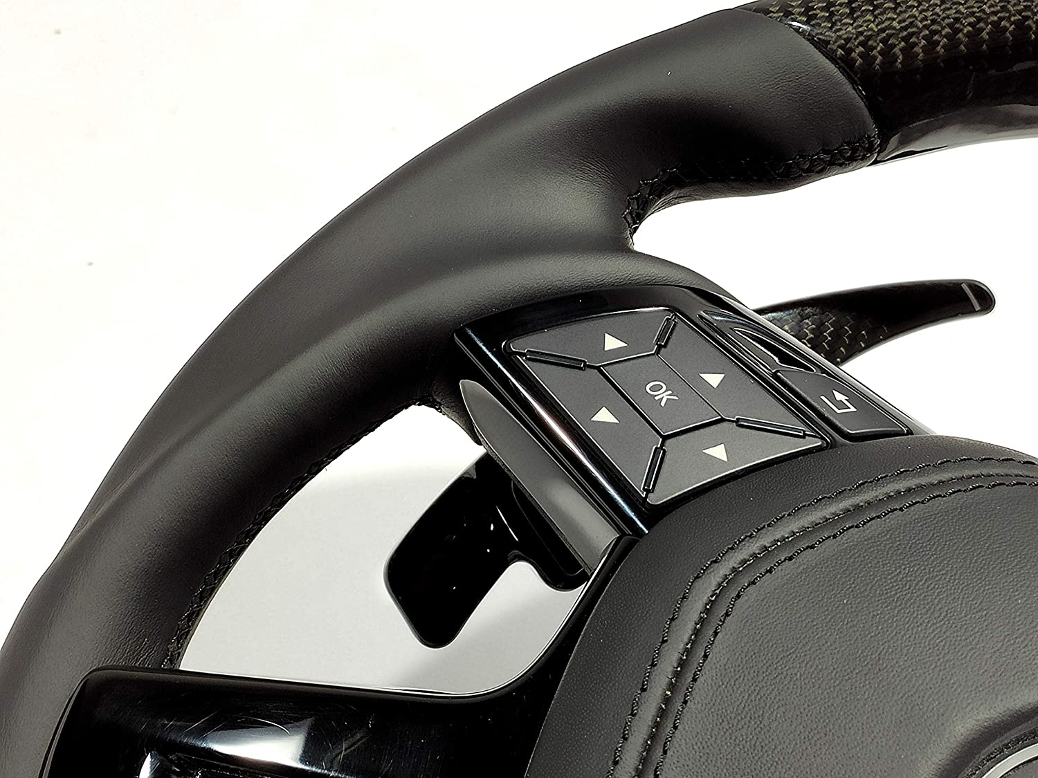 Steering Wheel Carbon Leather + carbon paddle shifts for Mercedes-Benz ML W166 GL GLS GLE W292 G W463 W212 - Custom Class