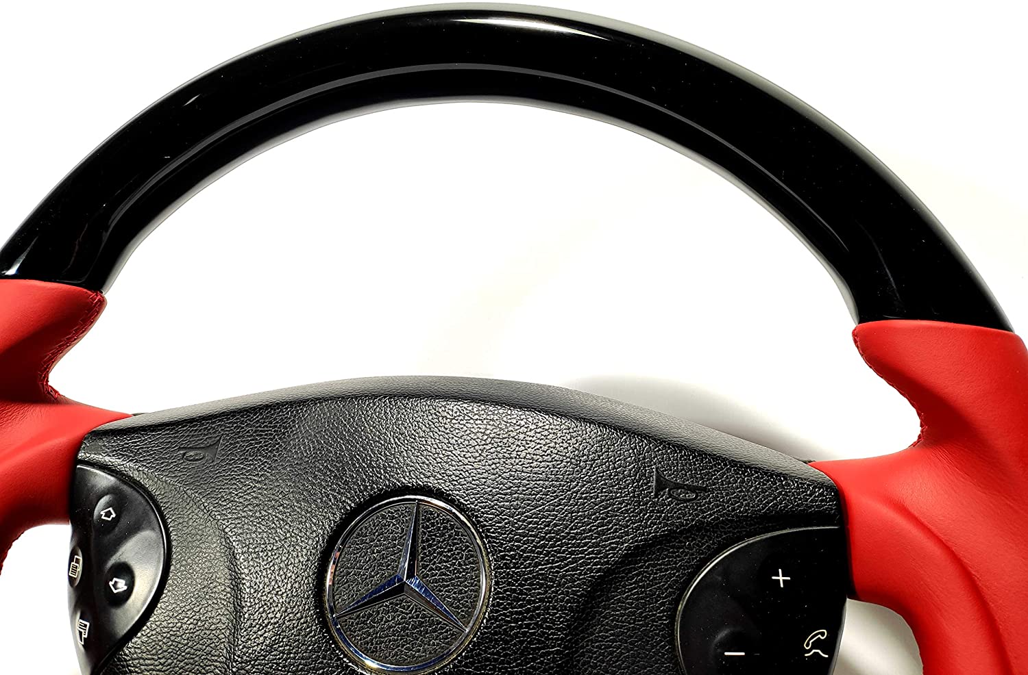Steering Wheel Piano black Red Leather for Mercedes-Benz Mercedes G CLK E CLS SL Class W209 W211 W219 W463 - Custom Class