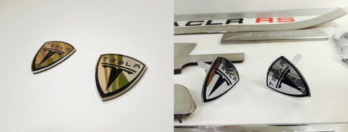 Tesla Seat Emblem Logo Badge 2pcs set! - Custom Class