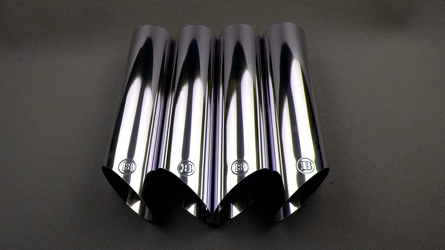 W463A W463 Brabus Stainless Steel Chrome Exhaust Pipes Tips 4 pcs - Custom Class