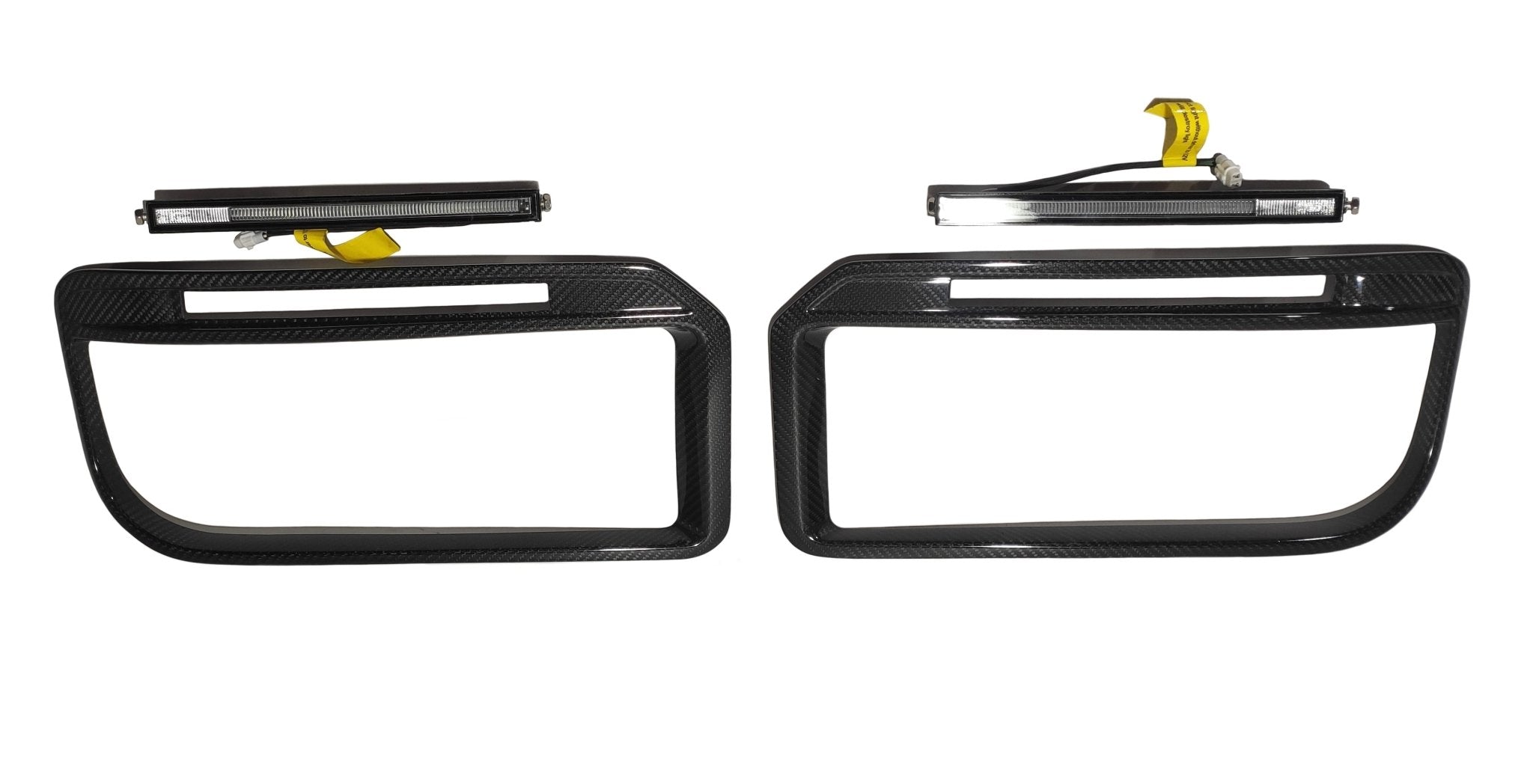 W463a W464 G900 G Wagon carbon fiber front bumper frames insertions with LED lights for Widestar Brabus - Custom Class