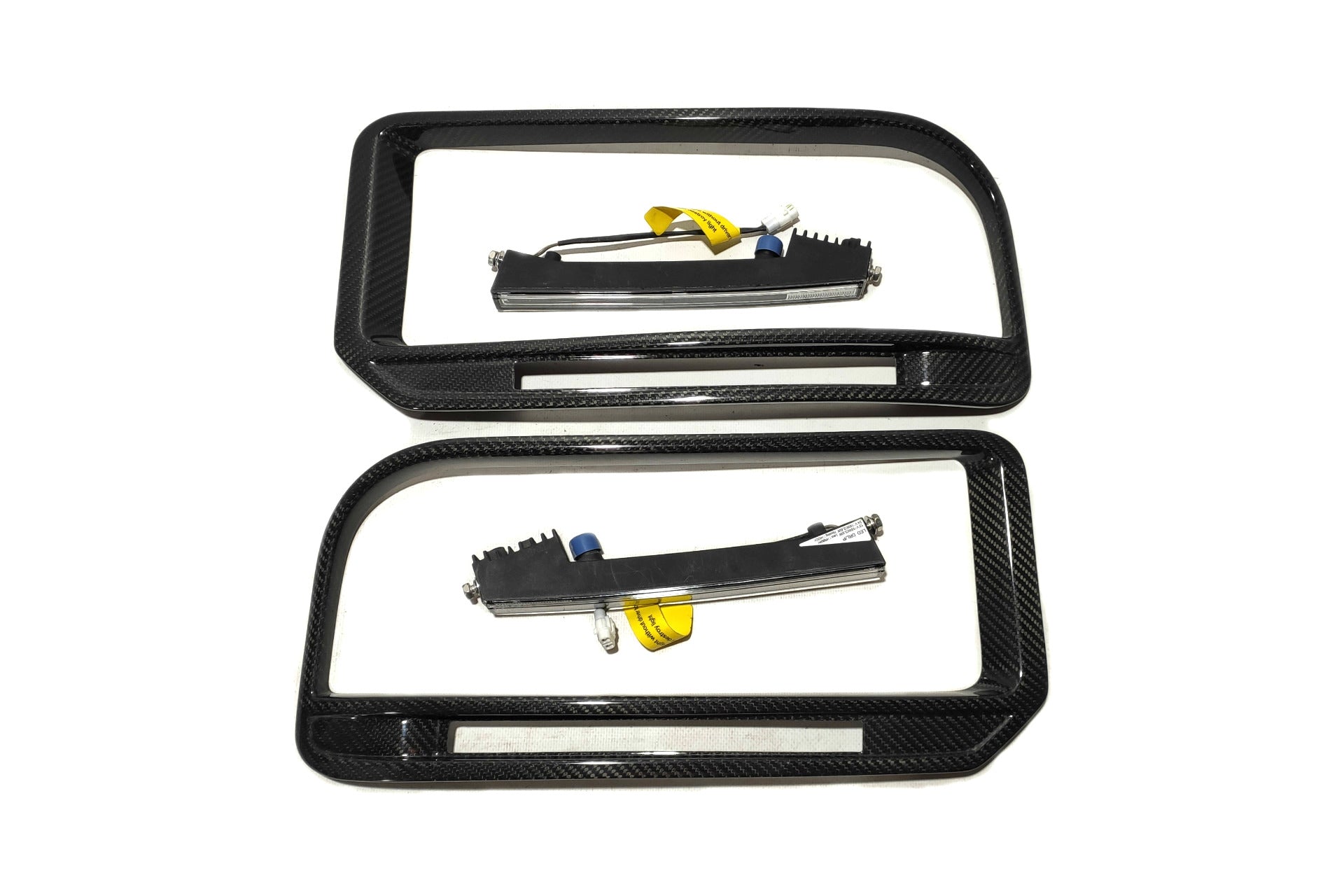 W463a W464 G900 G Wagon carbon fiber front bumper frames insertions with LED lights for Widestar Brabus - Custom Class