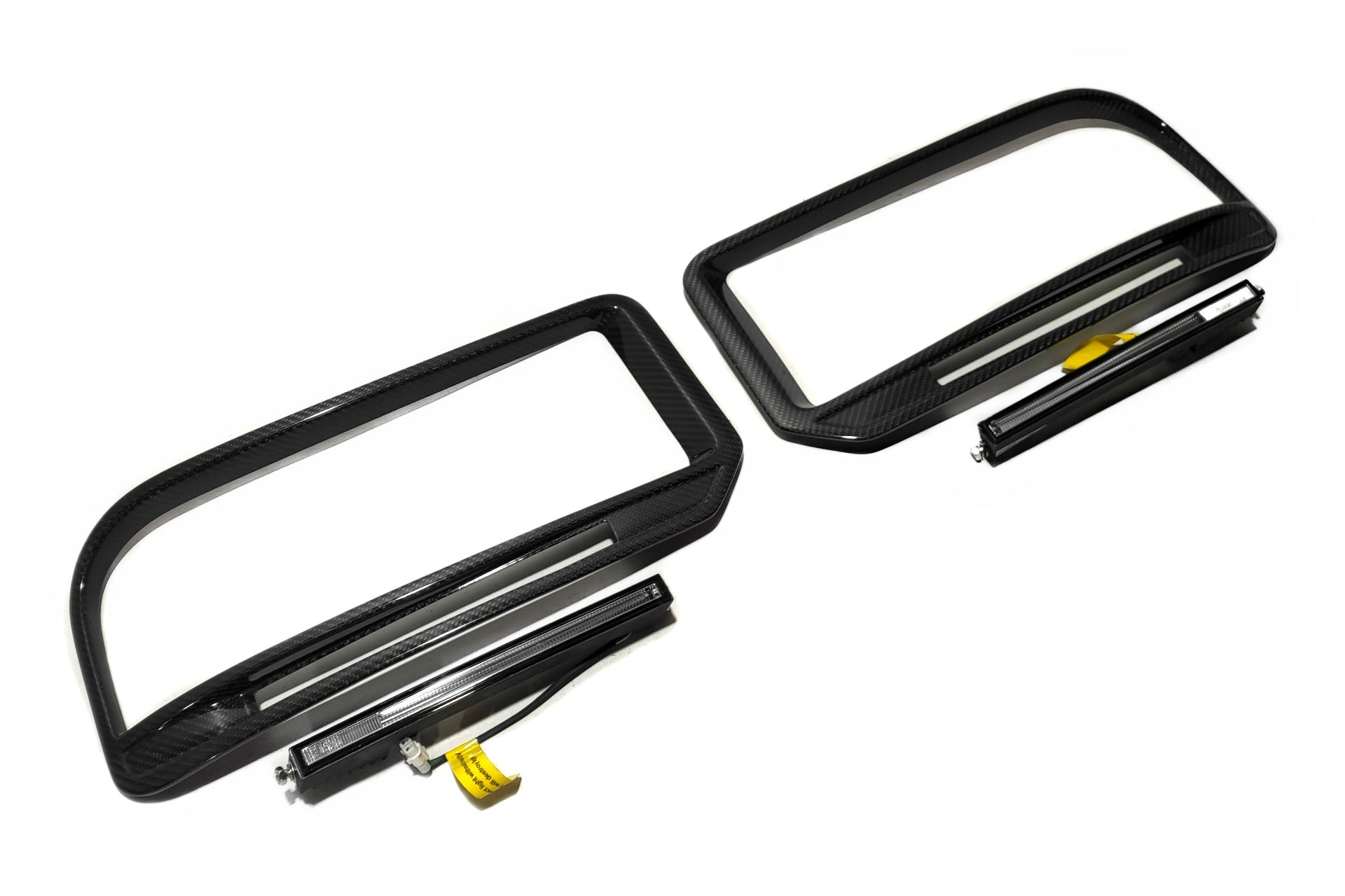 W463a W464 G900 G Wagon carbon fiber front bumper frames insertions with LED lights for Widestar Brabus - Custom Class