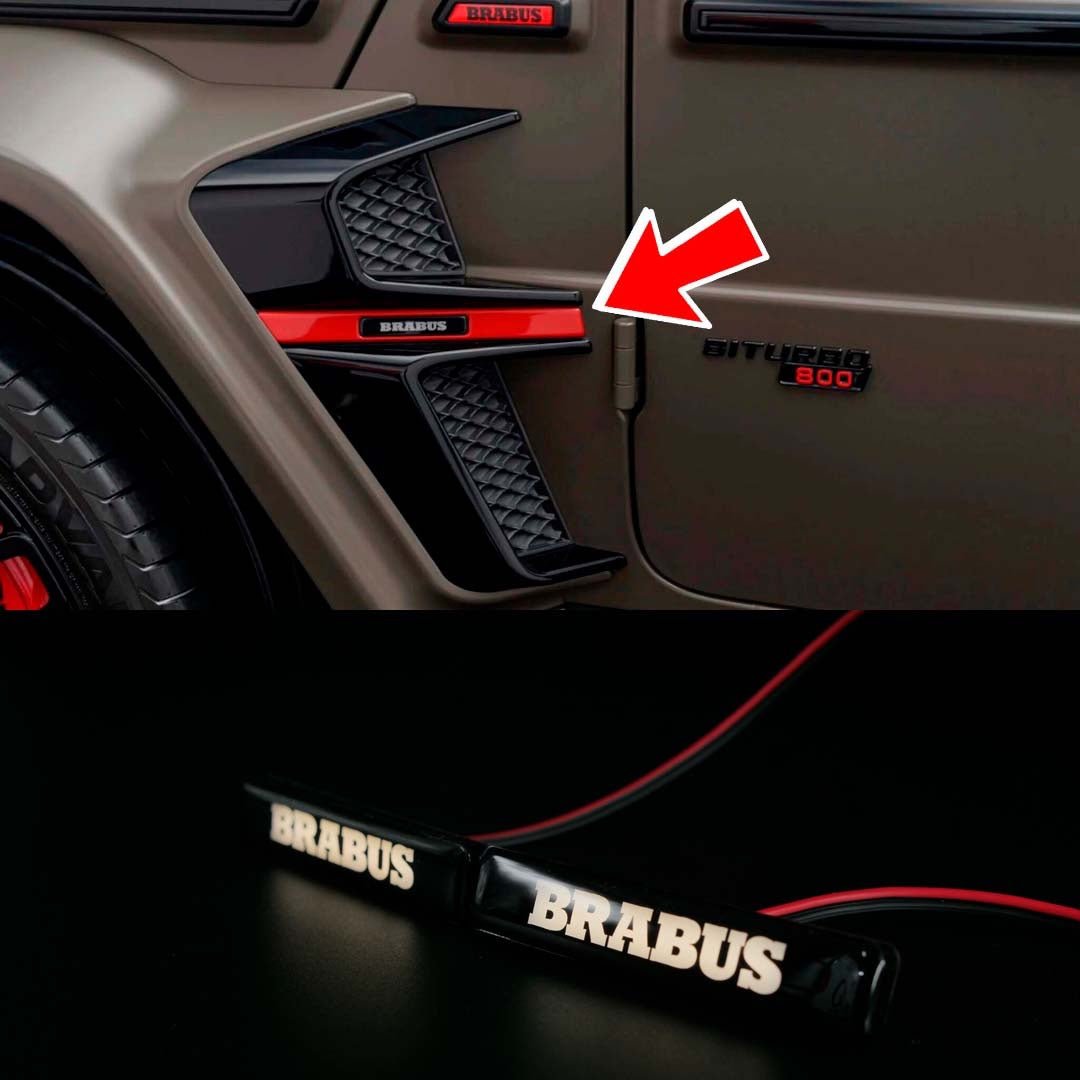 White Brabus LED emblem for fender inserts Brabus Widestar body kit Mercedes W463A - Custom Class